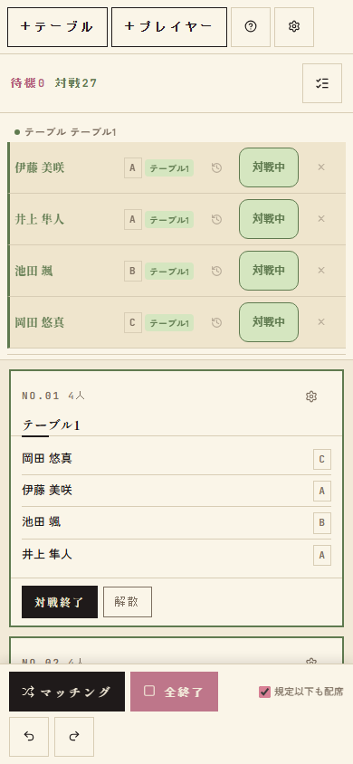 管理画面のスマホ表示